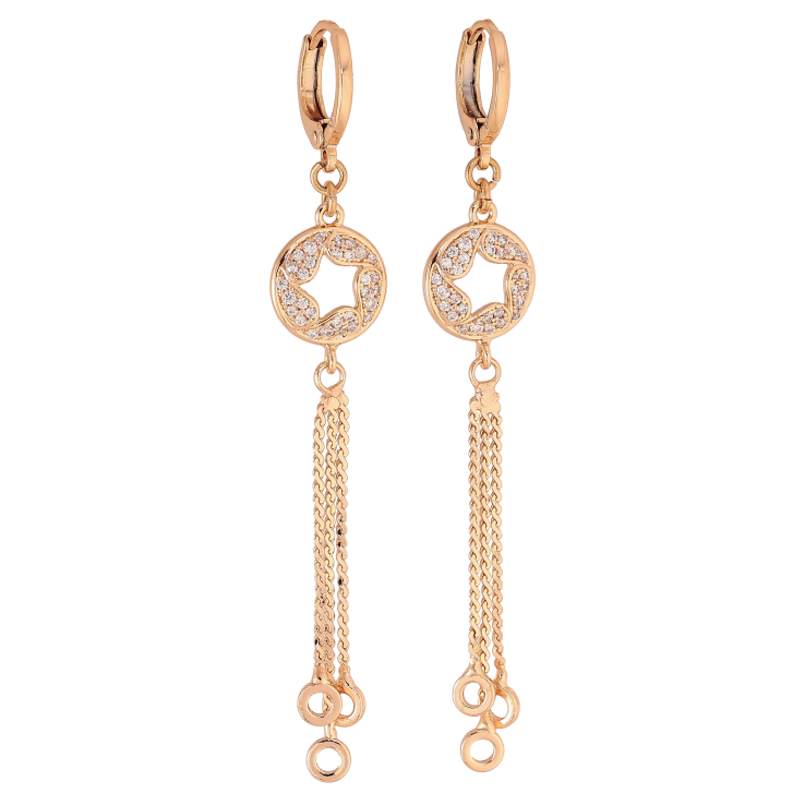 Серьги Xuping M&L цвет 18K подвески на колечках "Подвески с инкрустацией кристаллами" фото №4 Серьги Xuping M&L цвет 18K подвески на колечках "Подвески с инкрустацией кристаллами" фото №4