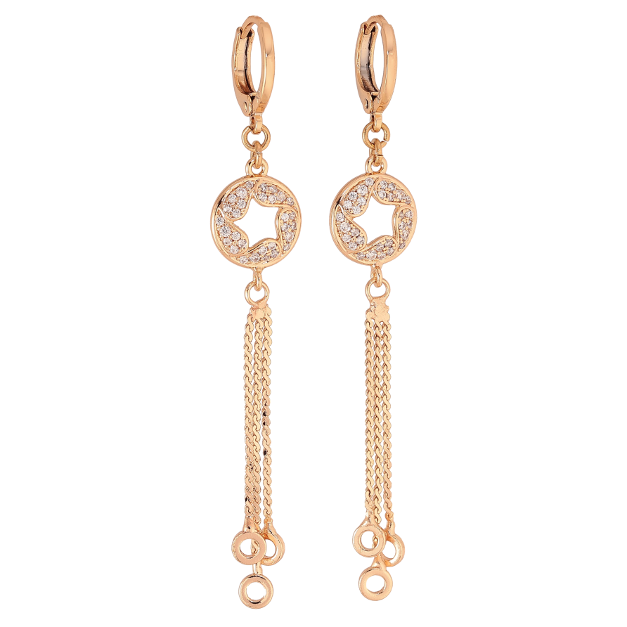 Сережки Xuping M&L колір 18K підвіски на колечках "Підвіски з інкрустацією кристалами" фото №1 Сережки Xuping M&L колір 18K підвіски на колечках "Підвіски з інкрустацією кристалами" фото №1