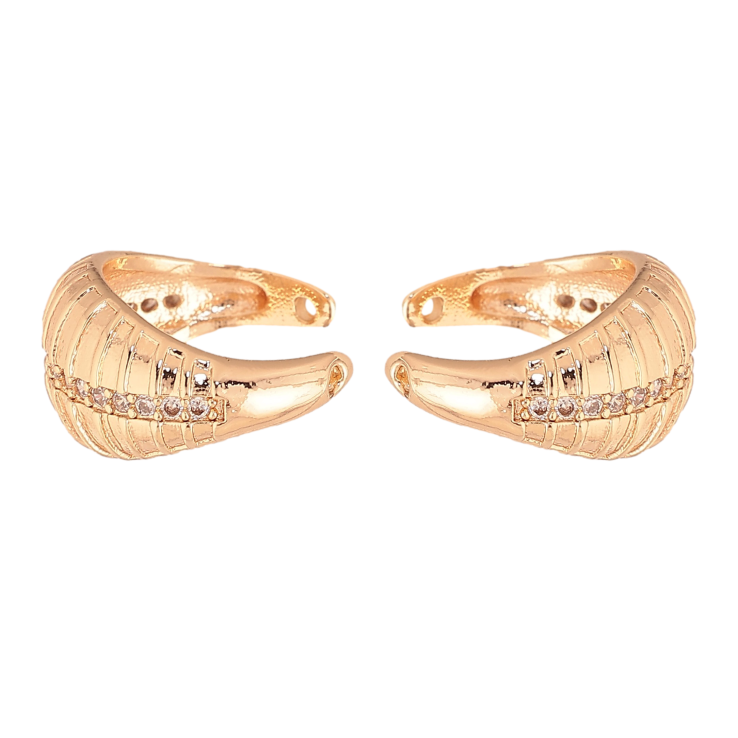 Сережки Xuping M&L колір 18К кафи "Візерунок з кристалами" фото №5