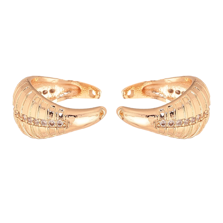 Сережки Xuping M&L колір 18К кафи "Візерунок з кристалами" фото №4