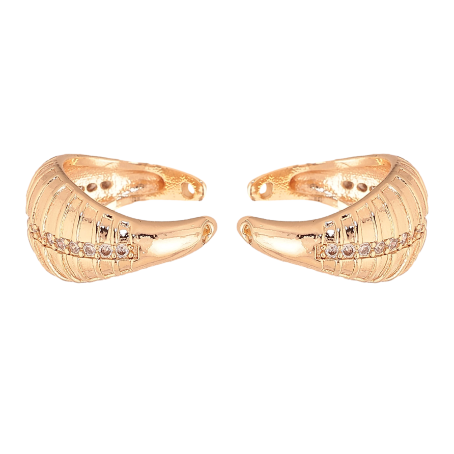 Сережки Xuping M&L колір 18К кафи "Візерунок з кристалами" фото №1