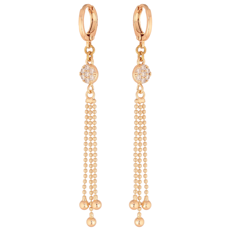 Сережки Xuping M&L колір 18K підвіски на колечках "Візерунок з кристалами" фото №23