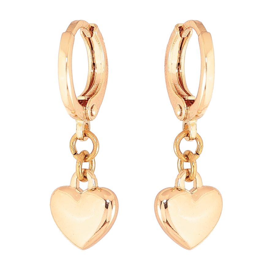 Серьги Xuping M&L цвет 18K подвески на колечках "Сердечка" фото №1 Серьги Xuping M&L цвет 18K подвески на колечках "Сердечка" фото №1