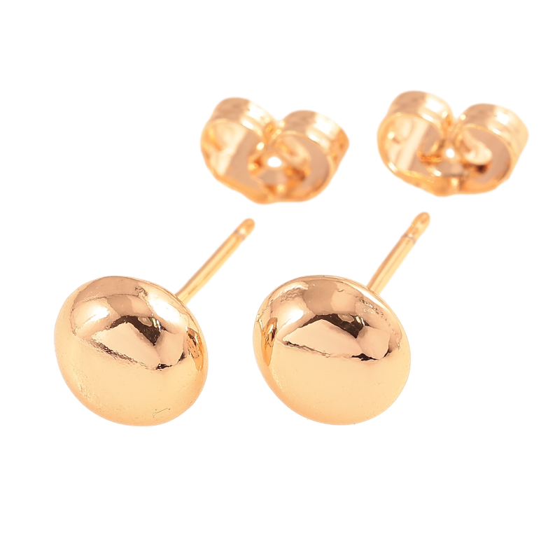 Серьги Xuping M&L цвет 18K пусеты "Круглые" ø 8мм фото №1