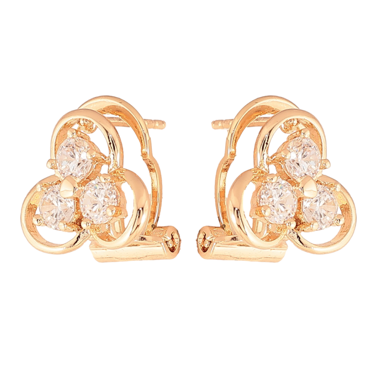 Серьги Xuping M&L цвет 18K итальянский замок "Узор с кристаллами" фото №11 Серьги Xuping M&L цвет 18K итальянский замок "Узор с кристаллами" фото №11