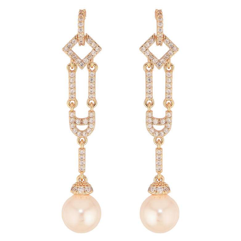 Сережки Xuping M&L колір 18K пусети "Декоративні підвіски з перлами та кристалами" фото №1 Сережки Xuping M&L колір 18K пусети "Декоративні підвіски з перлами та кристалами" фото №1