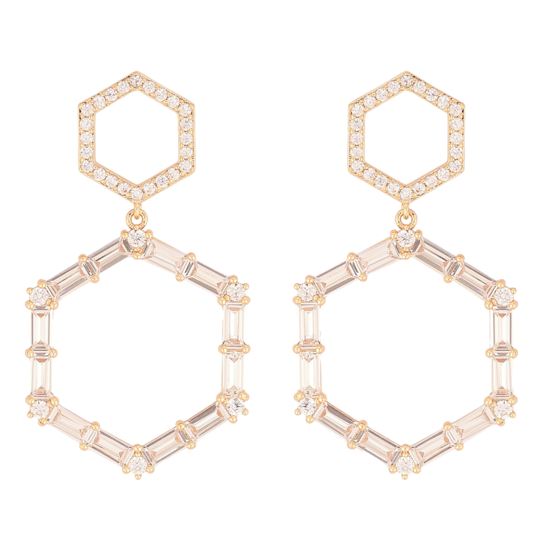 Сережки Xuping M&L колір 18K пусети "Фігурні підвіски з кристалами" фото №1