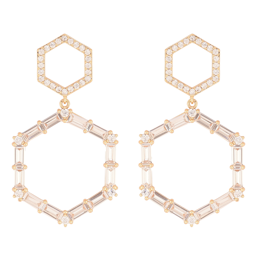 Серьги Xuping M&L цвет 18K пусеты "Фигурные подвески с кристаллами" фото №1