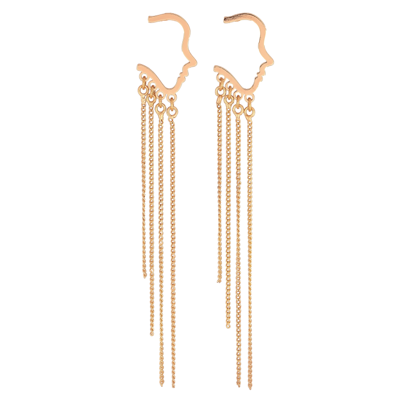 Серьги Xuping M&L цвет 18K пусеты "Декоративные подвески профиль" фото №1