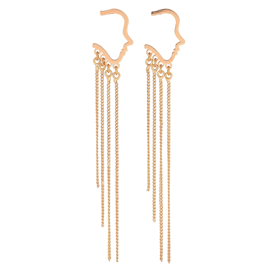 Серьги Xuping M&L цвет 18K пусеты "Декоративные подвески профиль" фото №1