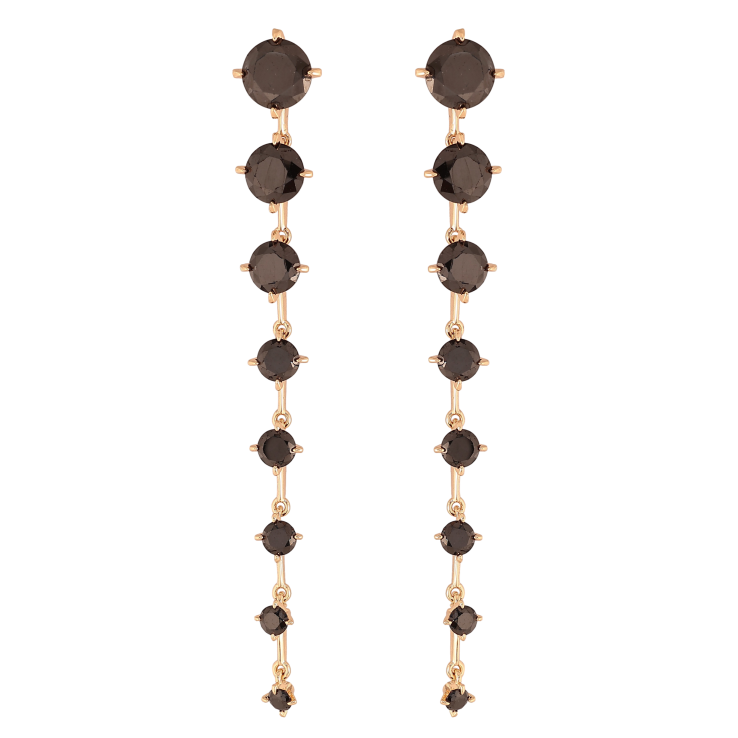 Серьги Xuping M&L цвет 18K пусеты "Дорожки черных кристаллов" фото №8 Серьги Xuping M&L цвет 18K пусеты "Дорожки черных кристаллов" фото №8