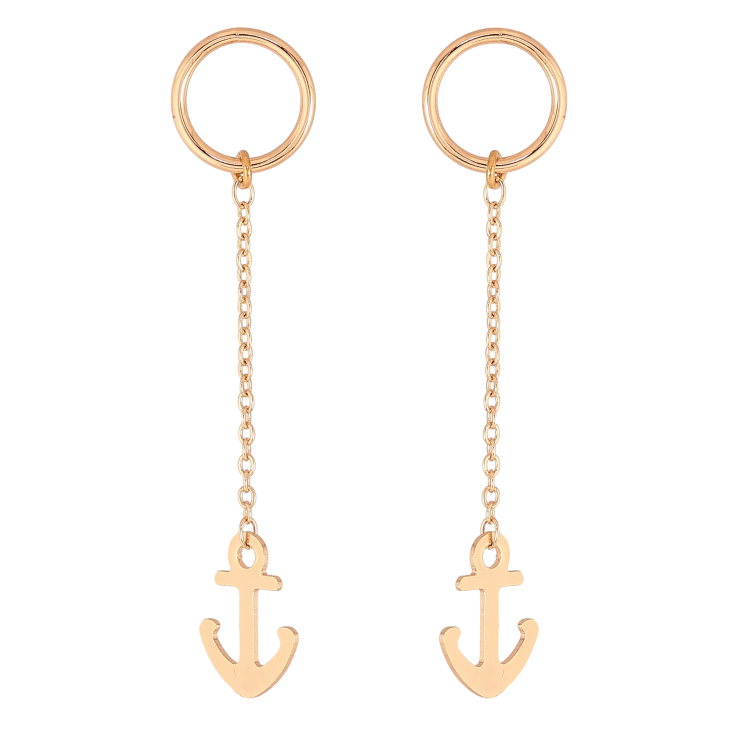 Серьги Xuping M&L цвет 18K пусеты "Якорь" фото №6 Серьги Xuping M&L цвет 18K пусеты "Якорь" фото №6