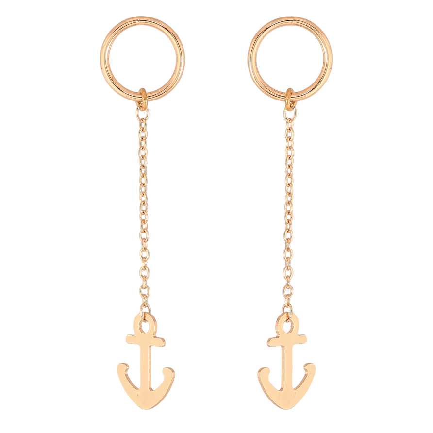 Сережки Xuping M&L колір 18K пусети "Якір" фото №1 Сережки Xuping M&L колір 18K пусети "Якір" фото №1