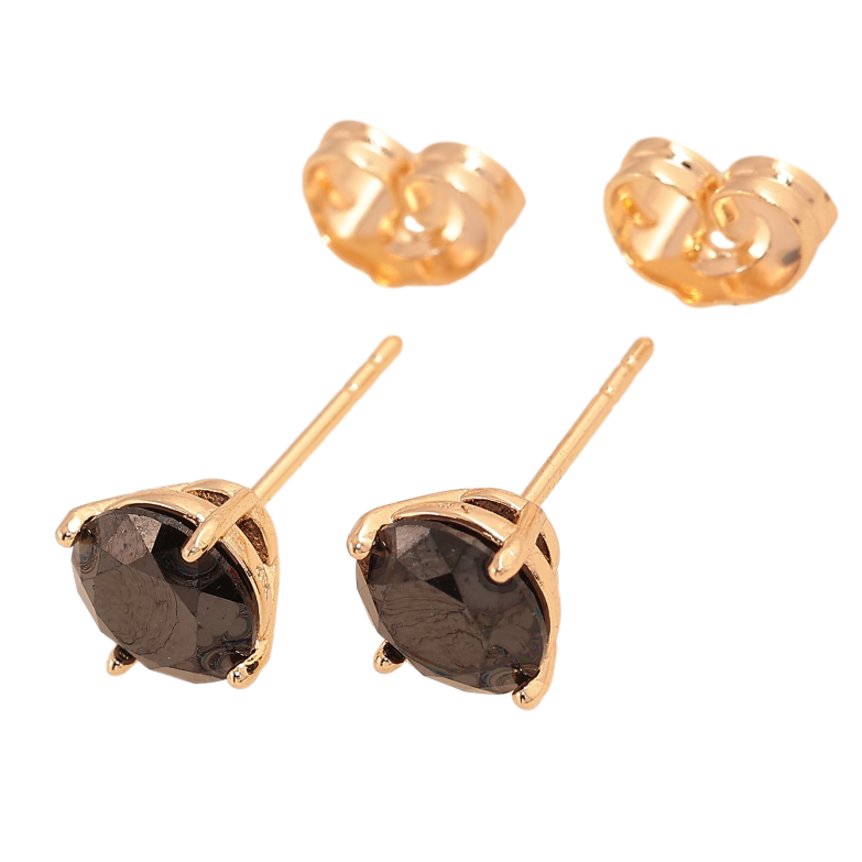 Серьги Xuping M&L цвет 18K пусеты "Чорные кристаллы в 4-х крапановой оправе" ø 7мм фото №2 Серьги Xuping M&L цвет 18K пусеты "Чорные кристаллы в 4-х крапановой оправе" ø 7мм фото №2