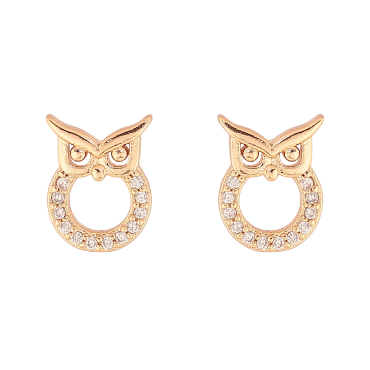 Серьги Xuping M&L цвет 18K пусеты "Сови с кристаллами" фото №16