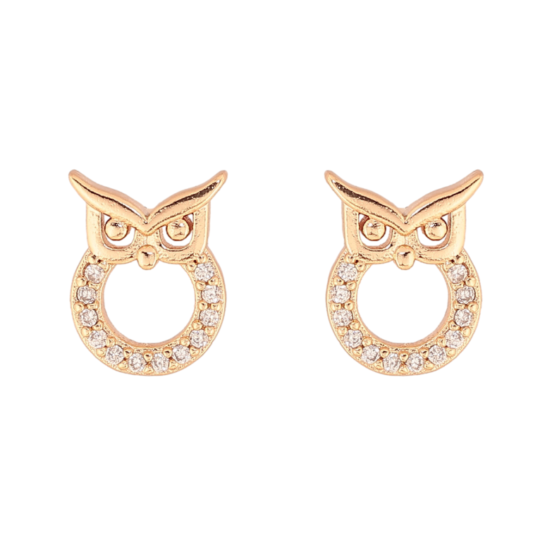 Серьги Xuping M&L цвет 18K пусеты "Сови с кристаллами" фото №2 Серьги Xuping M&L цвет 18K пусеты "Сови с кристаллами" фото №2
