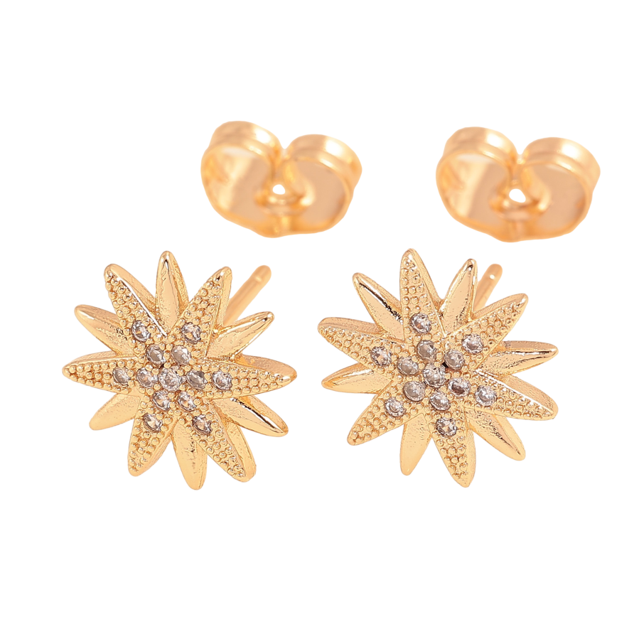 Сережки Xuping M&L колір 18K пусети "Зірки з кристалами" фото №1 Сережки Xuping M&L колір 18K пусети "Зірки з кристалами" фото №1