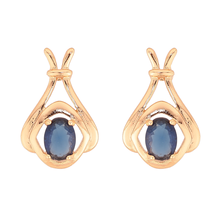 Сережки Xuping M&L колір 18K пусети "Візерунок з синіми кристалами" фото №8 Сережки Xuping M&L колір 18K пусети "Візерунок з синіми кристалами" фото №8