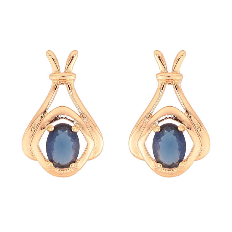 Сережки Xuping M&L колір 18K пусети "Візерунок з синіми кристалами" фото №1 Сережки Xuping M&L колір 18K пусети "Візерунок з синіми кристалами" фото №1