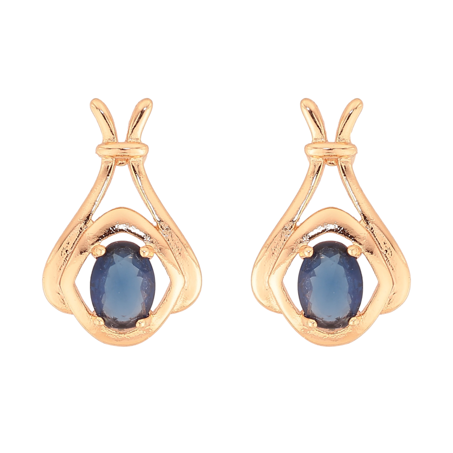 Сережки Xuping M&L колір 18K пусети "Візерунок з синіми кристалами" фото №1 Сережки Xuping M&L колір 18K пусети "Візерунок з синіми кристалами" фото №1