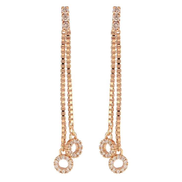 Сережки Xuping M&L колір 18K пусети "Підвіски з кристальними колами" фото №3