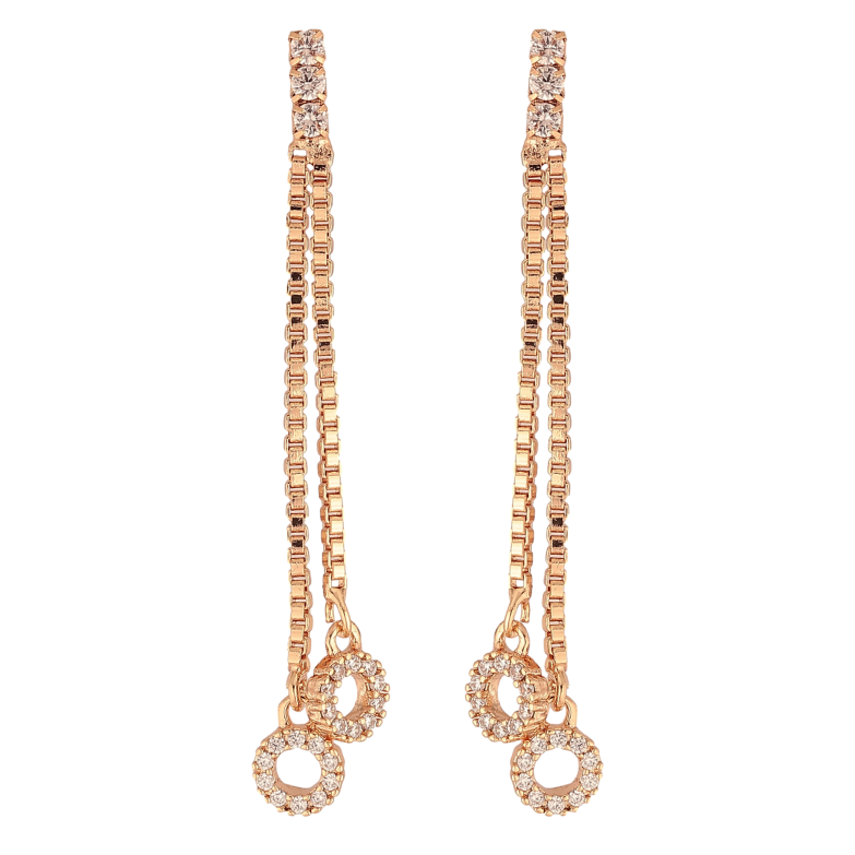 Серьги Xuping M&L цвет 18K пусеты "Подвески с кристальными кругами" фото №1 Серьги Xuping M&L цвет 18K пусеты "Подвески с кристальными кругами" фото №1