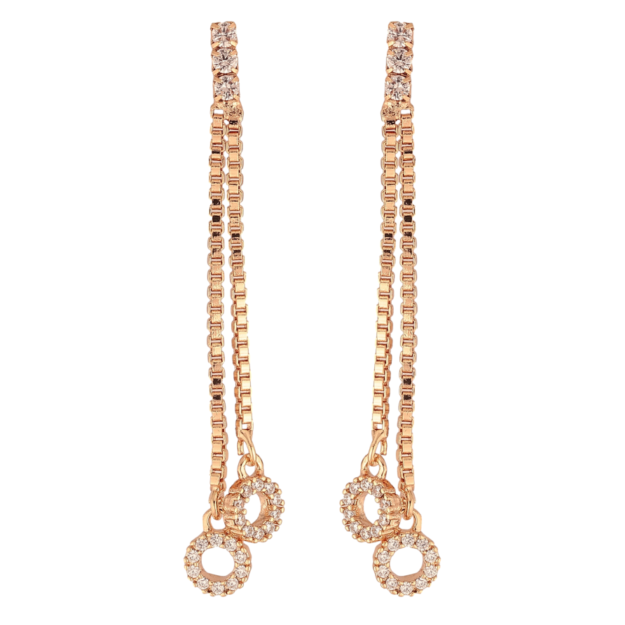 Сережки Xuping M&L колір 18K пусети "Підвіски з кристальними колами" фото №1 Сережки Xuping M&L колір 18K пусети "Підвіски з кристальними колами" фото №1