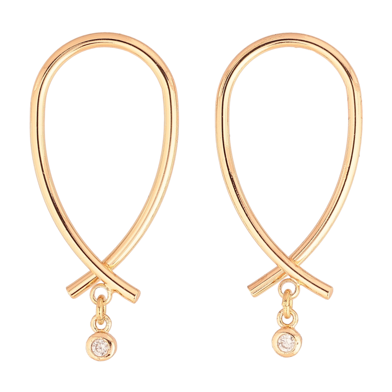 Сережки Xuping M&L колір 18K пусети "Петелі з кристальними підвісками" фото №1