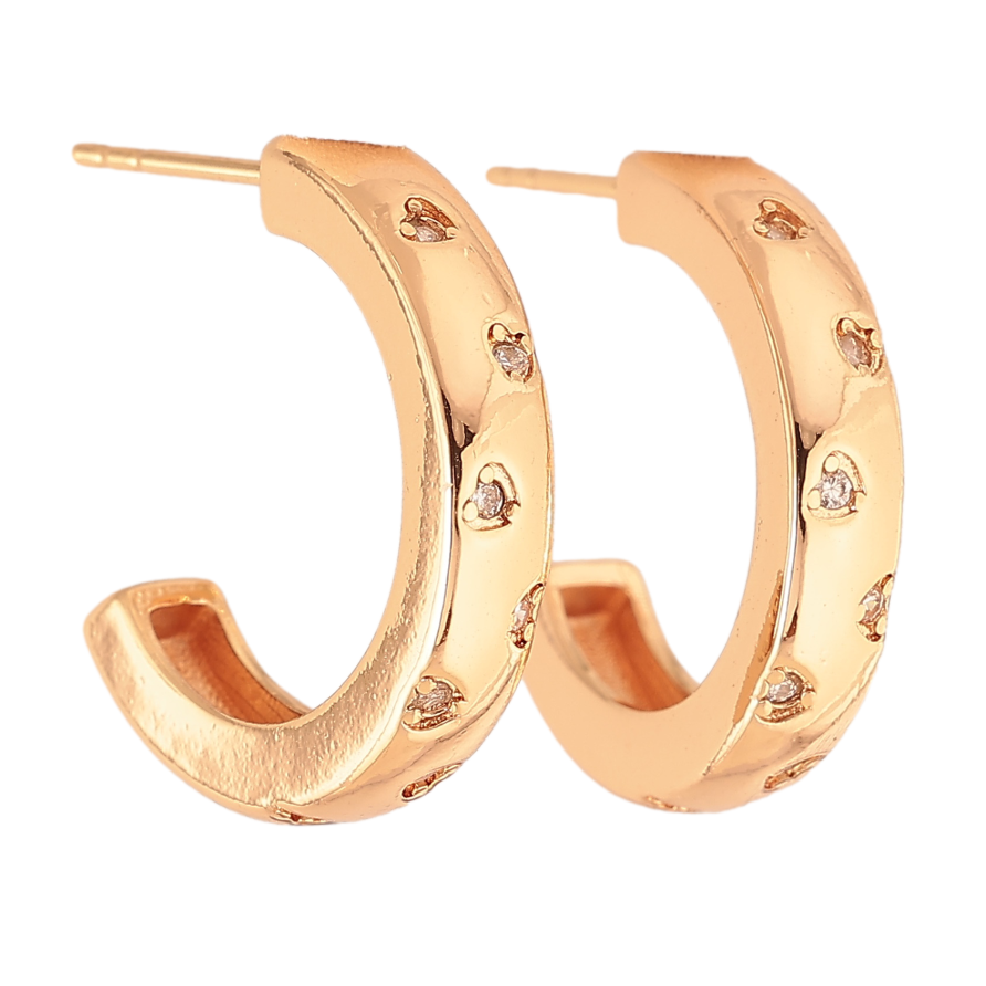 Сережки Xuping M&L колір 18K пусети "Дуги із вставками кристалів" фото №1