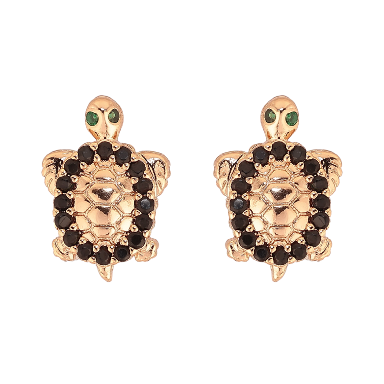 Серьги Xuping M&L цвет 18K пусеты "Черепашки с черными кристаллами" фото №1 Серьги Xuping M&L цвет 18K пусеты "Черепашки с черными кристаллами" фото №1