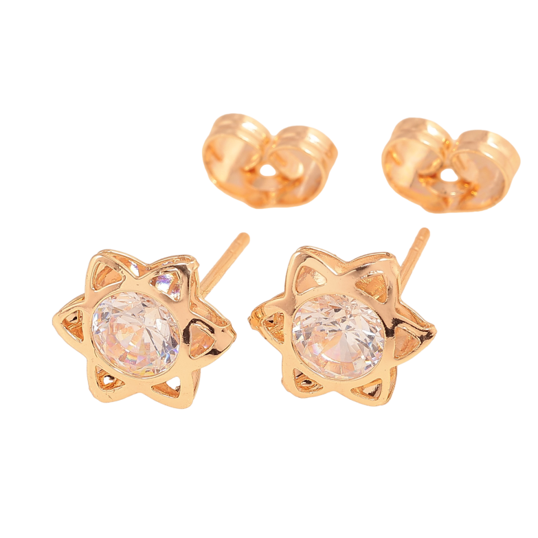 Серьги Xuping M&L цвет 18K пусеты "Цветочки с кристаллами" фото №1 Серьги Xuping M&L цвет 18K пусеты "Цветочки с кристаллами" фото №1