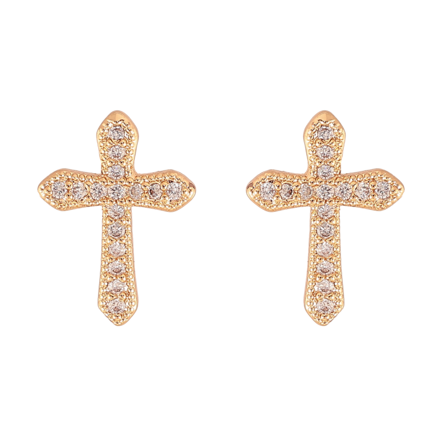 Серьги Xuping M&L цвет 18K пусеты "Крестики с кристаллами" фото №1 Серьги Xuping M&L цвет 18K пусеты "Крестики с кристаллами" фото №1