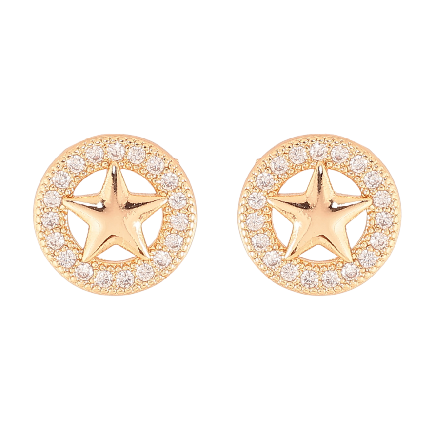 Серьги Xuping M&L цвет 18K пусеты "Кристальные колечки со звездами" фото №1 Серьги Xuping M&L цвет 18K пусеты "Кристальные колечки со звездами" фото №1