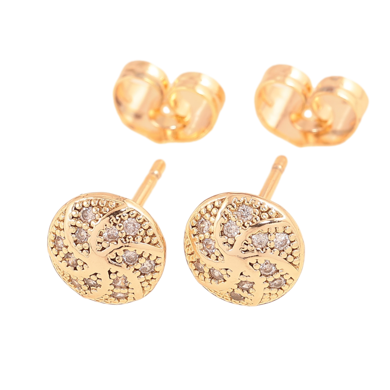 Серьги Xuping M&L цвет 18K пусеты "Узор с кристаллами" фото №3 Серьги Xuping M&L цвет 18K пусеты "Узор с кристаллами" фото №3