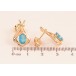 Сережки Xuping M&L колір 18K пусети "Візерунок з блакитними кристалами" фото №2 Сережки Xuping M&L колір 18K пусети "Візерунок з блакитними кристалами" фото №2