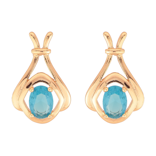 Сережки Xuping M&L колір 18K пусети "Візерунок з блакитними кристалами" фото №1 Сережки Xuping M&L колір 18K пусети "Візерунок з блакитними кристалами" фото №1