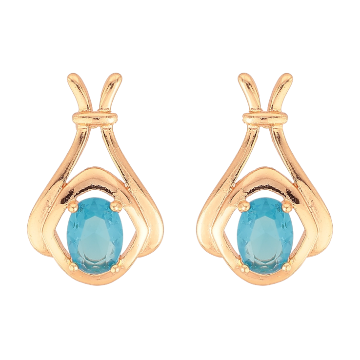 Сережки Xuping M&L колір 18K пусети "Візерунок з блакитними кристалами" фото №6 Сережки Xuping M&L колір 18K пусети "Візерунок з блакитними кристалами" фото №6