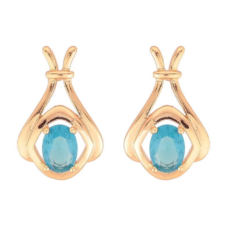 Серьги Xuping M&L цвет 18K пусеты "Узор с голубыми кристаллами" фото №1 Серьги Xuping M&L цвет 18K пусеты "Узор с голубыми кристаллами" фото №1