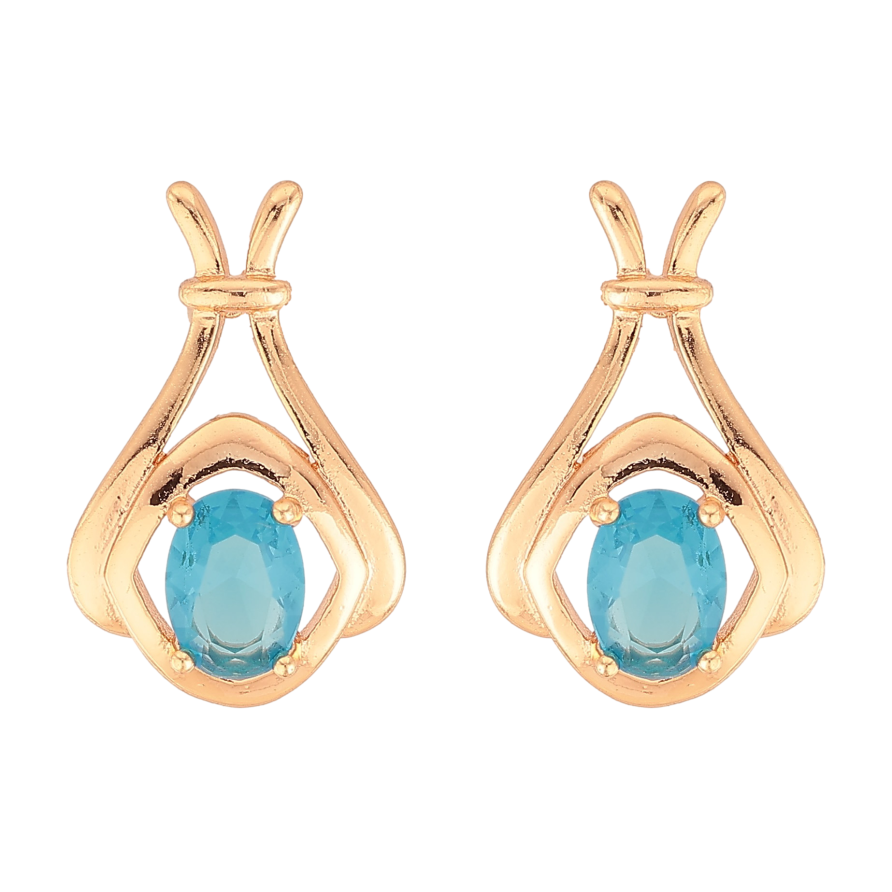 Серьги Xuping M&L цвет 18K пусеты "Узор с голубыми кристаллами" фото №1 Серьги Xuping M&L цвет 18K пусеты "Узор с голубыми кристаллами" фото №1