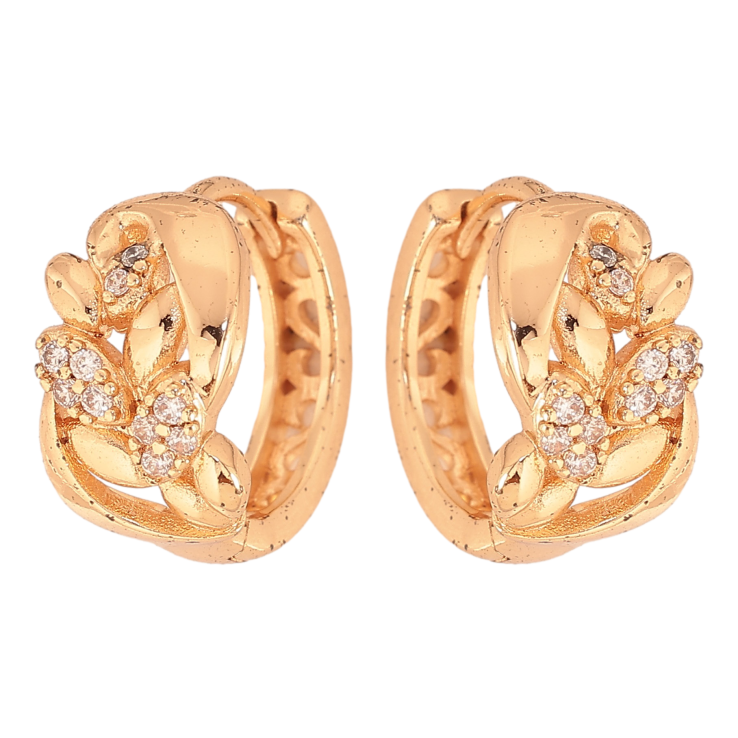 Серьги Xuping M&L цвет 18K колечки "Узор с кристаллами" фото №10