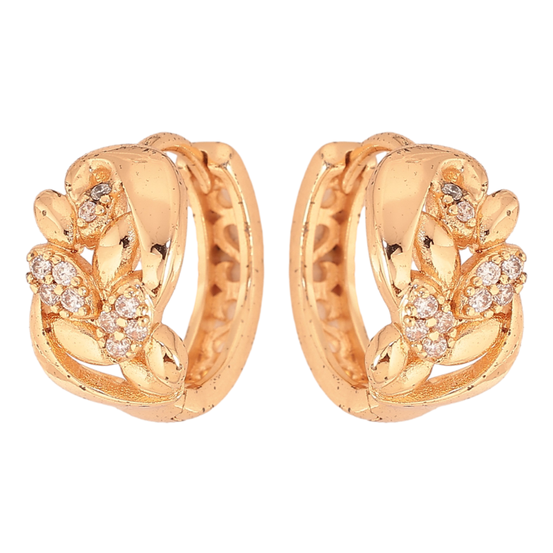 Серьги Xuping M&L цвет 18K колечки "Узор с кристаллами" фото №4