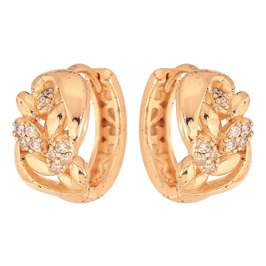 Серьги Xuping M&L цвет 18K колечки "Узор с кристаллами" фото №1