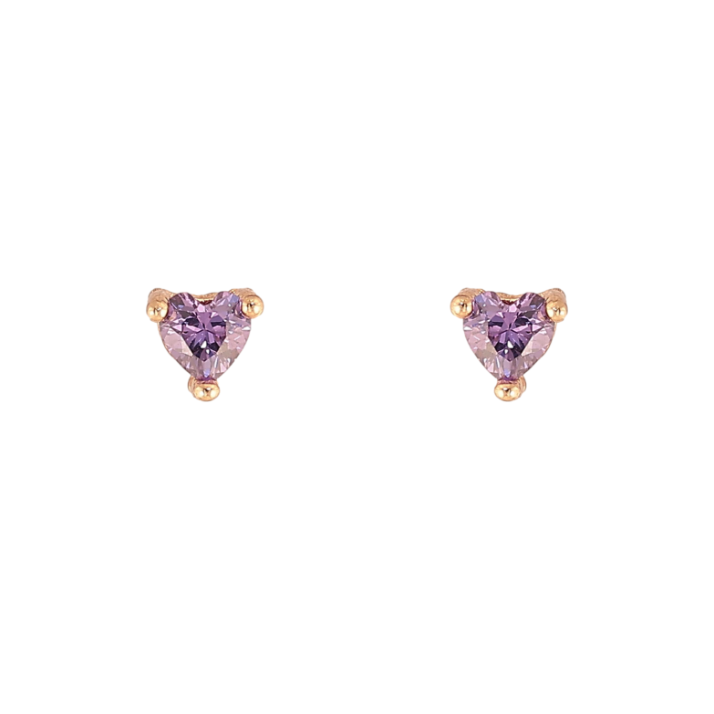 Серьги Xuping M&L цвет 18K пусеты "Сиреневые кристальные сердечки" 3х3мм фото №1 Серьги Xuping M&L цвет 18K пусеты "Сиреневые кристальные сердечки" 3х3мм фото №1