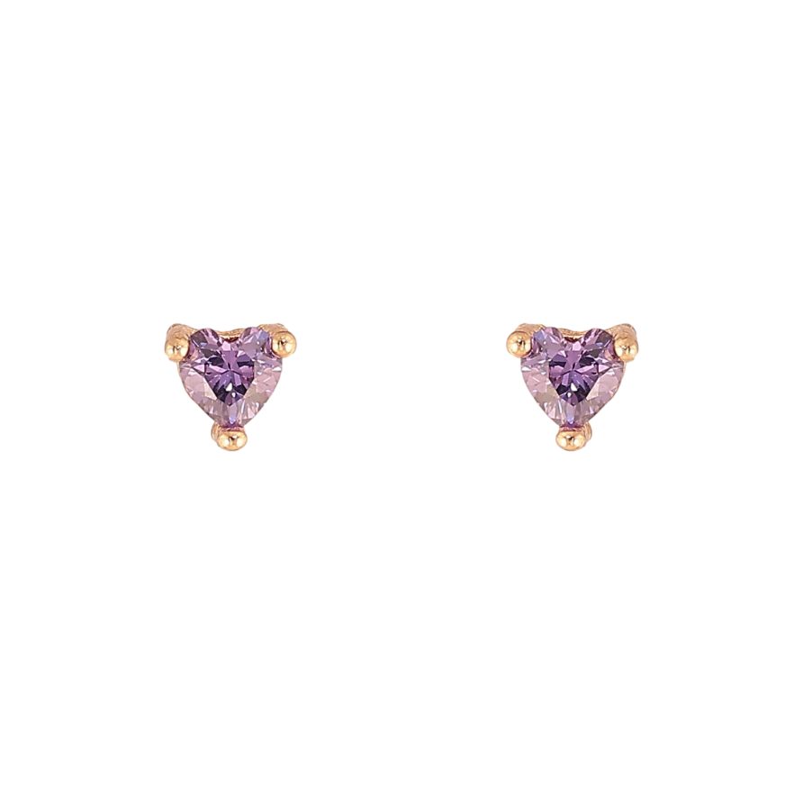 Серьги Xuping M&L цвет 18K пусеты "Сиреневые кристальные сердечки" 3х3мм фото №1 Серьги Xuping M&L цвет 18K пусеты "Сиреневые кристальные сердечки" 3х3мм фото №1