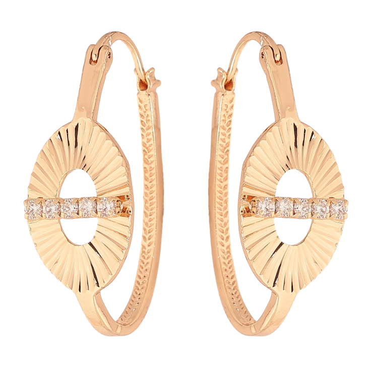 Серьги Xuping M&L цвет 18K замок-булавка "Декоративный узор с кристаллами" фото №2 Серьги Xuping M&L цвет 18K замок-булавка "Декоративный узор с кристаллами" фото №2