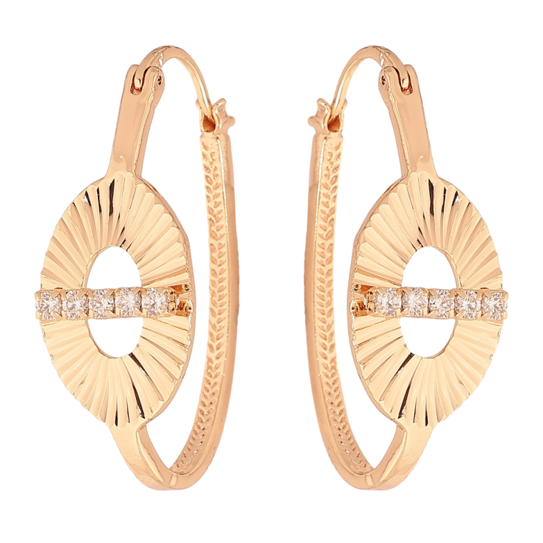 Сережки Xuping M&L колір 18K замок-шпилька "Декоративний візерунок з кристалами" фото №1 Сережки Xuping M&L колір 18K замок-шпилька "Декоративний візерунок з кристалами" фото №1