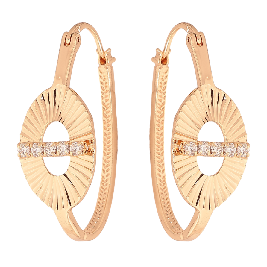 Серьги Xuping M&L цвет 18K замок-булавка "Декоративный узор с кристаллами" фото №1 Серьги Xuping M&L цвет 18K замок-булавка "Декоративный узор с кристаллами" фото №1