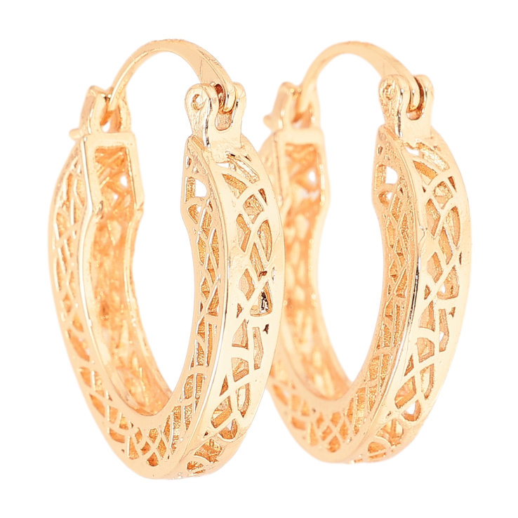 Серьги Xuping M&L цвет 18K замок-булавка "Декоративный узор" ø 2.2см фото №4 Серьги Xuping M&L цвет 18K замок-булавка "Декоративный узор" ø 2.2см фото №4