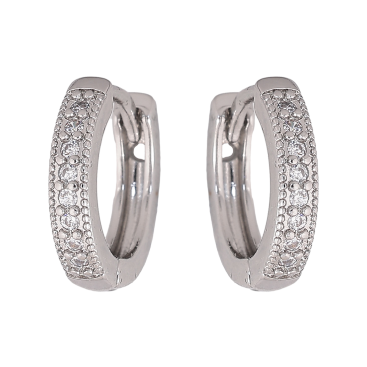 Сережки Xuping M&L колір Родій колечка "Доріжки кристалів" фото №17