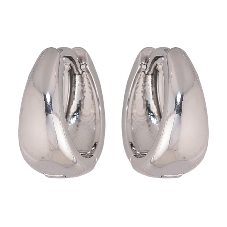 Сережки Xuping M&L колір Родій колечка "Класика" ø 14мм фото №1